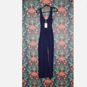 Naked 100% Cashmere Navy Blue Mackenzie Jumpsuit Nwt S
